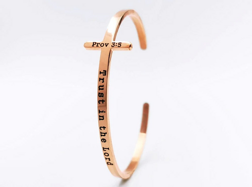 CROSS CUFF BANGLE -PROVERBS 3:5