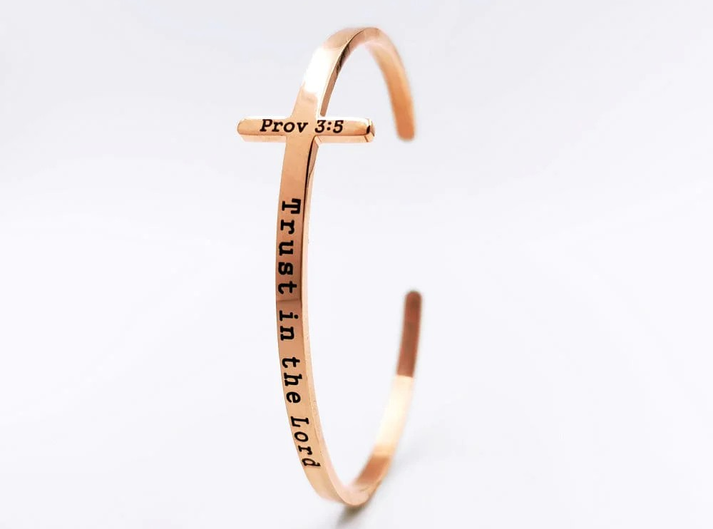 CROSS CUFF BANGLE -PROVERBS 3:5
